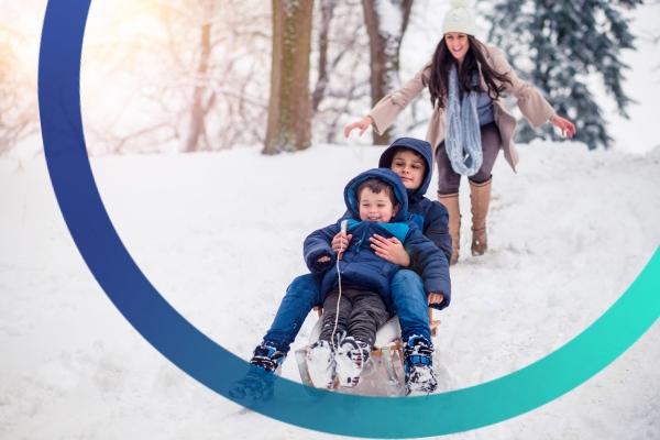 Happy winter holiday family